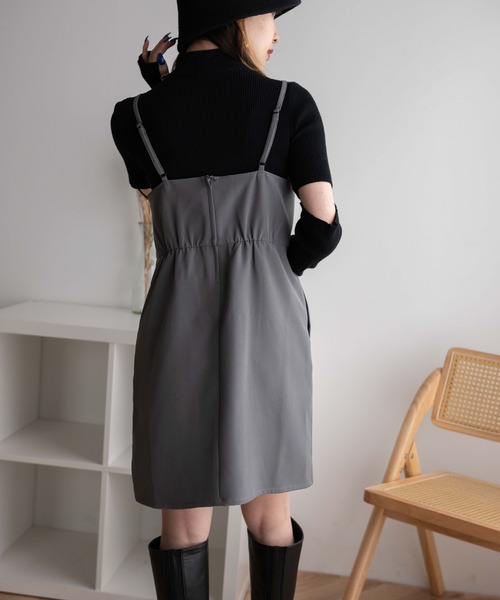 WEGO（ウィゴー）の「WEGO/裾スリットミニキャミワンピ（ワンピース・レディース・ブラック/グレー・FREE）」の15枚目の写真