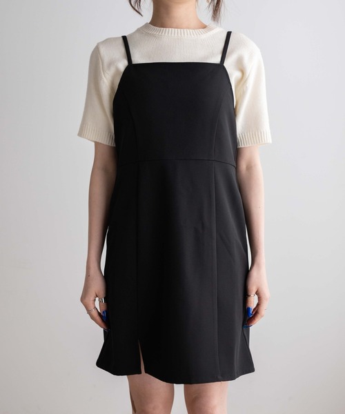 WEGO（ウィゴー）の「WEGO/裾スリットミニキャミワンピ（ワンピース・レディース・ブラック/グレー・FREE）」の10枚目の写真