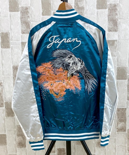 TopIsm（トップイズム）の「スカジャン 桜鷹 銀龍 単龍（スカジャン・メンズ・ブラック系1/ブラック系2/ダークグリーン/ブルー/ブラック/ブルー系その他2/ブルー系その他/レッド系その他/ワインレッド・M/L/XL）」の5枚目の写真