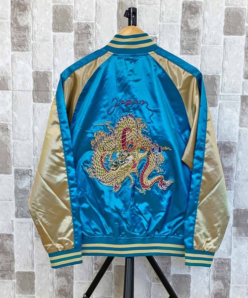 TopIsm（トップイズム）の「スカジャン 桜鷹 銀龍 単龍（スカジャン・メンズ・ブラック系1/ブラック系2/ダークグリーン/ブルー/ブラック/ブルー系その他2/ブルー系その他/レッド系その他/ワインレッド・M/L/XL）」の7枚目の写真