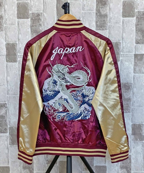 TopIsm（トップイズム）の「スカジャン 桜鷹 銀龍 単龍（スカジャン・メンズ・ブラック系1/ブラック系2/ダークグリーン/ブルー/ブラック/ブルー系その他2/ブルー系その他/レッド系その他/ワインレッド・M/L/XL）」の8枚目の写真