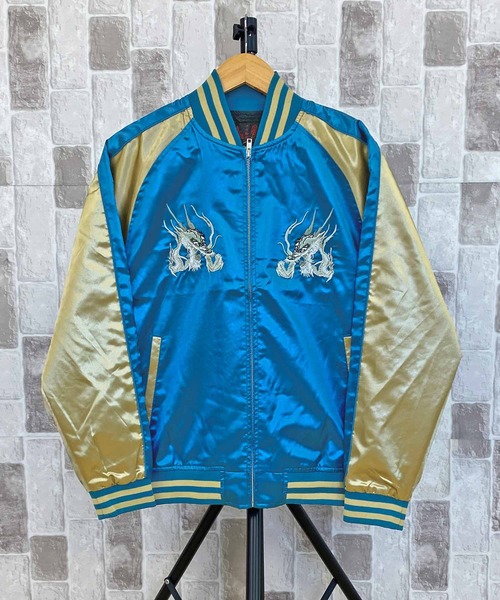 TopIsm（トップイズム）の「スカジャン 桜鷹 銀龍 単龍（スカジャン・メンズ・ブラック系1/ブラック系2/ダークグリーン/ブルー/ブラック/ブルー系その他2/ブルー系その他/レッド系その他/ワインレッド・M/L/XL）」の21枚目の写真