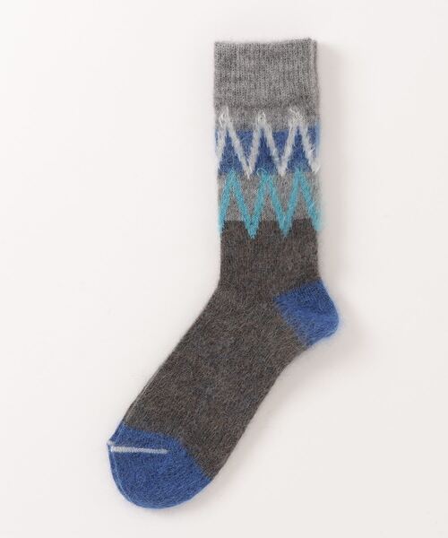 BLOHM(ブローム)の「BLOHM/ブローム/WAVE MOHAIR SOCKS(ソックス/靴下・メンズ・オレンジ/グレー・F)」の1枚目の写真