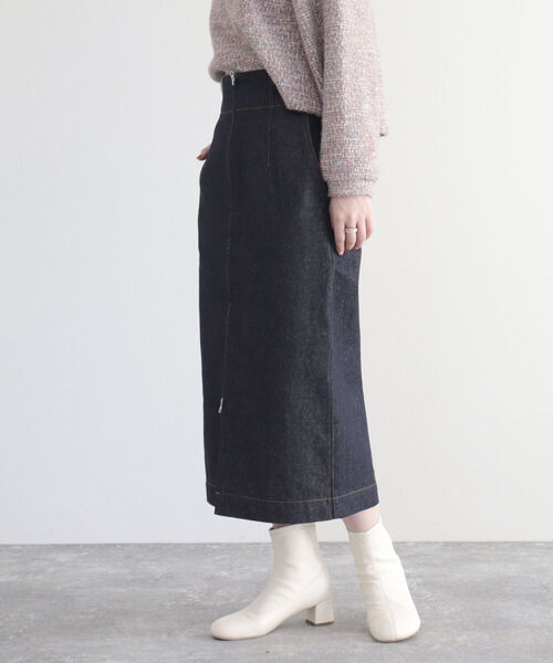 fredy emue（フレディエミュ）の「デニム前ファスナータイトスカート（デニムスカート・レディース・ネイビー/ブルー・36/38）」の11枚目の写真