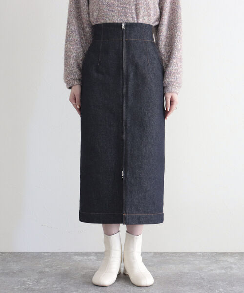 fredy emue（フレディエミュ）の「デニム前ファスナータイトスカート（デニムスカート・レディース・ネイビー/ブルー・36/38）」の16枚目の写真