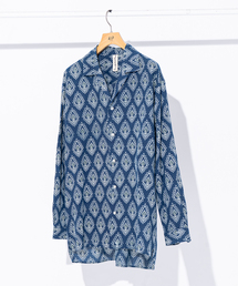 【India print】オープンカラーシャツ
