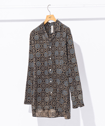 【India print】オープンカラーシャツ