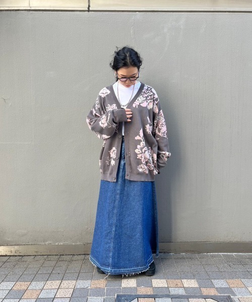 BEAVER(ビーバー)の「B omnivore/ビーオムニボー 14GG JACQUARD KNIT CARDIGAN ジャガードカーディガン(ニット/セーター・メンズ・チャコールグレー/ホワイト・MEDIUM/LARGE)」の5枚目の写真