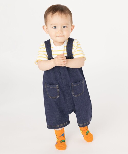 SHIPS(シップス)の「SHIPS KIDS:フェイク オーバーオール ロンパース(ロンパース・キッズ・ブルー/イエロー/ライトグリーン・70/80)」の13枚目の写真