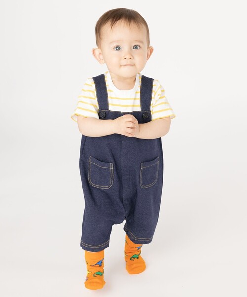 SHIPS(シップス)の「SHIPS KIDS:フェイク オーバーオール ロンパース(ロンパース・キッズ・ブルー/イエロー/ライトグリーン・70/80)」の12枚目の写真