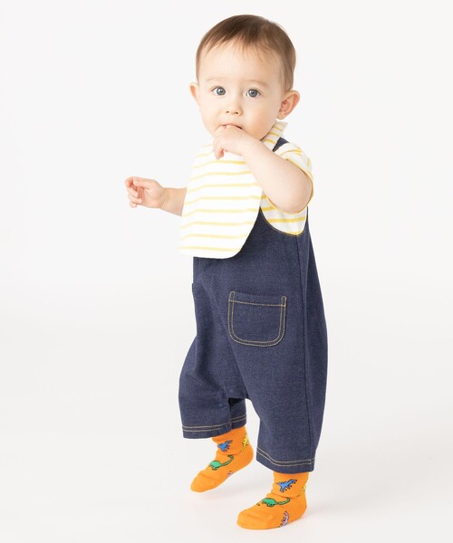 SHIPS(シップス)の「SHIPS KIDS:フェイク オーバーオール ロンパース(ロンパース・キッズ・ブルー/イエロー/ライトグリーン・70/80)」の11枚目の写真