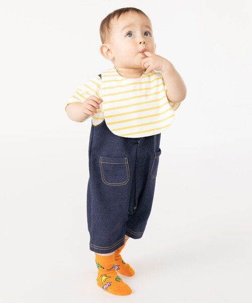 SHIPS(シップス)の「SHIPS KIDS:フェイク オーバーオール ロンパース(ロンパース・キッズ・ブルー/イエロー/ライトグリーン・70/80)」の9枚目の写真