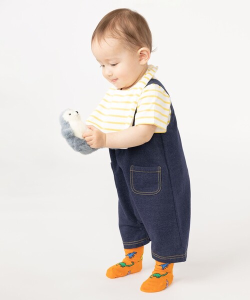 SHIPS(シップス)の「SHIPS KIDS:フェイク オーバーオール ロンパース(ロンパース・キッズ・ブルー/イエロー/ライトグリーン・70/80)」の8枚目の写真