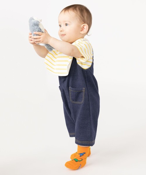 SHIPS(シップス)の「SHIPS KIDS:フェイク オーバーオール ロンパース(ロンパース・キッズ・ブルー/イエロー/ライトグリーン・70/80)」の7枚目の写真