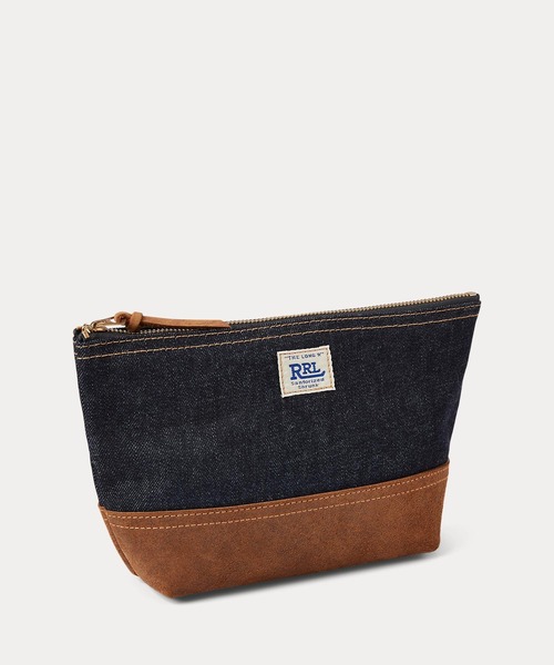 スエードトリム デニム ポーチ（ポーチ）｜RRL（ダブル アール エル