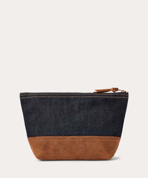 スエードトリム デニム ポーチ（ポーチ）｜RRL（ダブル アール エル