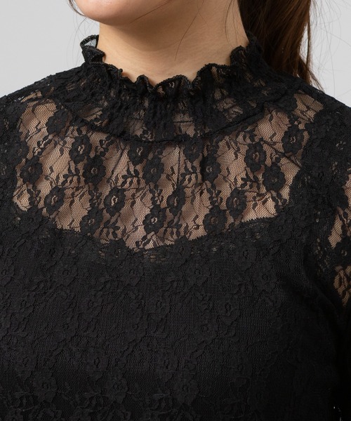 pumpkin port(パンプキンポート)の「【M,L,LL 3サイズ展開】レース プチハイ 長袖 カットソー(Tシャツ/カットソー・レディース・アイボリー/ブラック・MEDIUM/LL/L)」の17枚目の写真