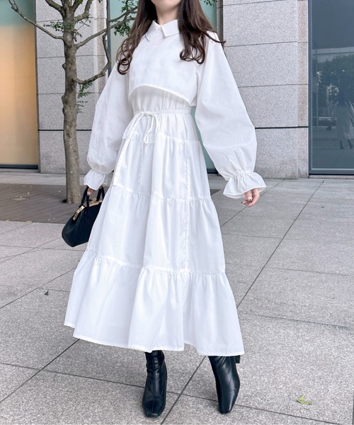 apres jour（アプレジュール）の「ティアードワンピース【ZOZOTOWN限定アイテム】（ワンピース・レディース・オフホワイト/ブルー/ブラック系その他/ピンク系その他・X-LARGE/フリー）」の10枚目の写真