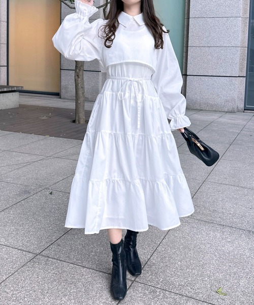 apres jour（アプレジュール）の「ティアードワンピース【ZOZOTOWN限定アイテム】（ワンピース・レディース・オフホワイト/ブルー/ブラック系その他/ピンク系その他・X-LARGE/フリー）」の8枚目の写真