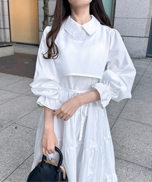 apres jour（アプレジュール）の「ティアードワンピース【ZOZOTOWN限定アイテム】（ワンピース・レディース・オフホワイト/ブルー/ブラック系その他/ピンク系その他・X-LARGE/フリー）」の6枚目の写真