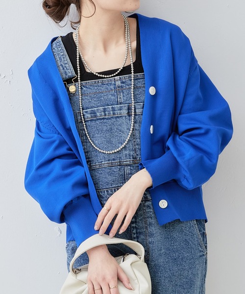 PUAL CE CIN（ピュアルセシン）の「【WEB限定】スポンディッシュカーディガン（カーディガン/ボレロ・レディース・ライトグレー/ピンク/オフホワイト/ブルー/ブラック・FREE）」の5枚目の写真