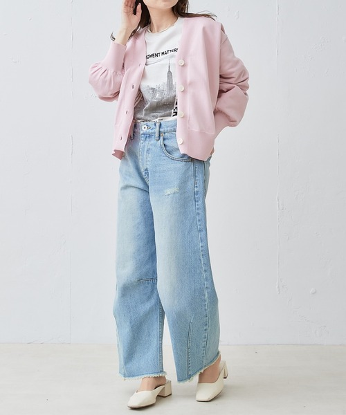 PUAL CE CIN（ピュアルセシン）の「【WEB限定】スポンディッシュカーディガン（カーディガン/ボレロ・レディース・ライトグレー/ピンク/オフホワイト/ブルー/ブラック・FREE）」の15枚目の写真