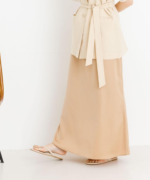 UR Lab.（アーバンリサーチラボ）の「サテンスカート（スカート・レディース・ブラック/ブルー/ベージュ・FREE）」の4枚目の写真