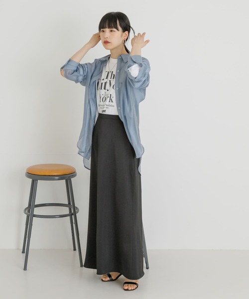 UR Lab.（アーバンリサーチラボ）の「サテンスカート（スカート・レディース・ブラック/ブルー/ベージュ・FREE）」の9枚目の写真