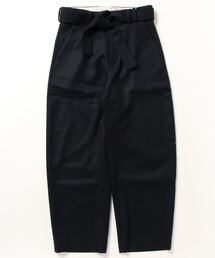 WOOL MELTON - BELTED PANTS
