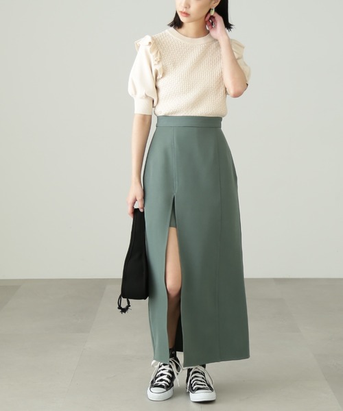 FREE'S MART（フリーズマート）の「◇透かし柄肩フリルニット（ニット