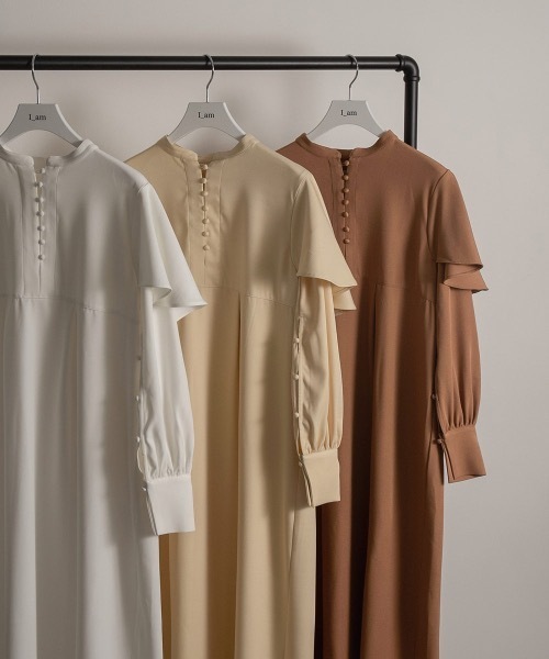 I_am（アイアム）の「flare cape tuck op（ワンピース・レディース・ホワイト/ベージュ/イエロー系その他・FREE）」の14枚目の写真