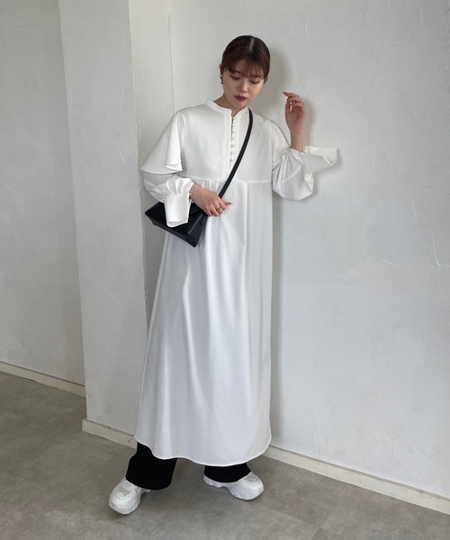 I_am（アイアム）の「flare cape tuck op（ワンピース・レディース・ホワイト/ベージュ/イエロー系その他・FREE）」の18枚目の写真