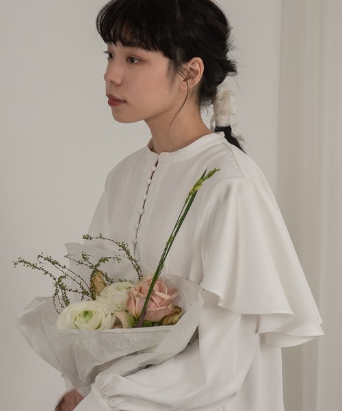 I_am（アイアム）の「flare cape tuck op（ワンピース・レディース・ホワイト/ベージュ/イエロー系その他・FREE）」の17枚目の写真