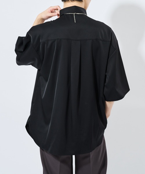 Adoon plain(アドーンプレーン)の「【Adoon plain】フラワー刺繍シャツ(シャツ/ブラウス・メンズ・ブラック/チャコールグレー・MEDIUM/LARGE)」の5枚目の写真