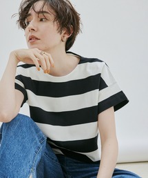 SALON adam et rope' | [大好評アイテムが今年も登場！]【WEB・一部店舗限定】ポンチワイドボーダーTシャツ(Tシャツ/カットソー)