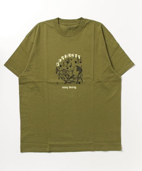 Carhartt WIP（カーハートダブリューアイピー）の「S/S EASY LIVING T-SHIRT（Tシャツ/カットソー・メンズ・ダークカーキ/ホワイト/ライトブルー/ブラック・X-LARGE/LARGE/MEDIUM/SMALL）」の3枚目の写真