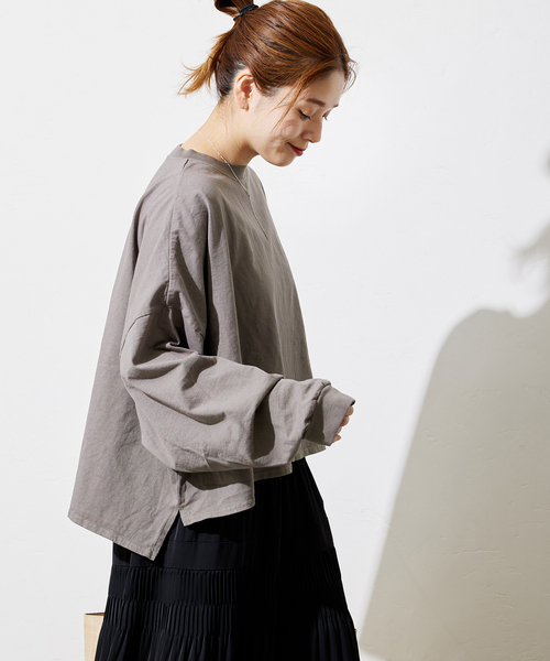 ALORE（アローレ）の「別注【ALORE/アローレ】ボタニカルダイロングTシャツ（Tシャツ/カットソー・レディース・サックスブルー/ホワイト系その他/ブラック系その他/ピンク系その他・FREE）」の7枚目の写真