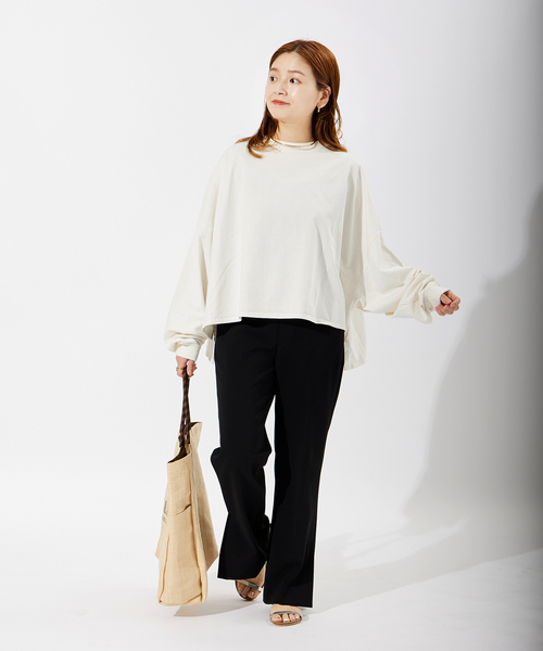 ALORE（アローレ）の「別注【ALORE/アローレ】ボタニカルダイロングTシャツ（Tシャツ/カットソー・レディース・サックスブルー/ホワイト系その他/ブラック系その他/ピンク系その他・FREE）」の9枚目の写真