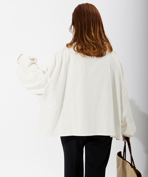 ALORE（アローレ）の「別注【ALORE/アローレ】ボタニカルダイロングTシャツ（Tシャツ/カットソー・レディース・サックスブルー/ホワイト系その他/ブラック系その他/ピンク系その他・FREE）」の12枚目の写真