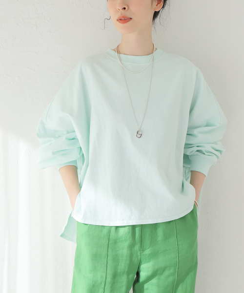 ALORE（アローレ）の「別注【ALORE/アローレ】ボタニカルダイロングTシャツ（Tシャツ/カットソー・レディース・サックスブルー/ホワイト系その他/ブラック系その他/ピンク系その他・FREE）」の13枚目の写真