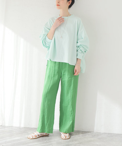 ALORE（アローレ）の「別注【ALORE/アローレ】ボタニカルダイロングTシャツ（Tシャツ/カットソー・レディース・サックスブルー/ホワイト系その他/ブラック系その他/ピンク系その他・FREE）」の14枚目の写真