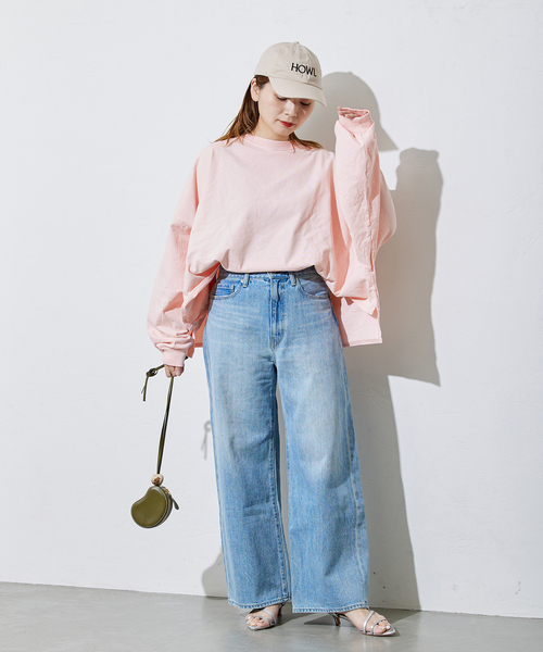 ALORE（アローレ）の「別注【ALORE/アローレ】ボタニカルダイロングTシャツ（Tシャツ/カットソー・レディース・サックスブルー/ホワイト系その他/ブラック系その他/ピンク系その他・FREE）」の15枚目の写真