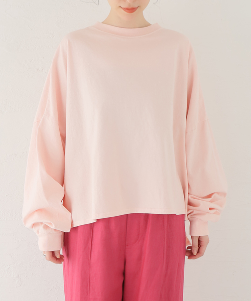 ALORE（アローレ）の「別注【ALORE/アローレ】ボタニカルダイロングTシャツ（Tシャツ/カットソー・レディース・サックスブルー/ホワイト系その他/ブラック系その他/ピンク系その他・FREE）」の20枚目の写真