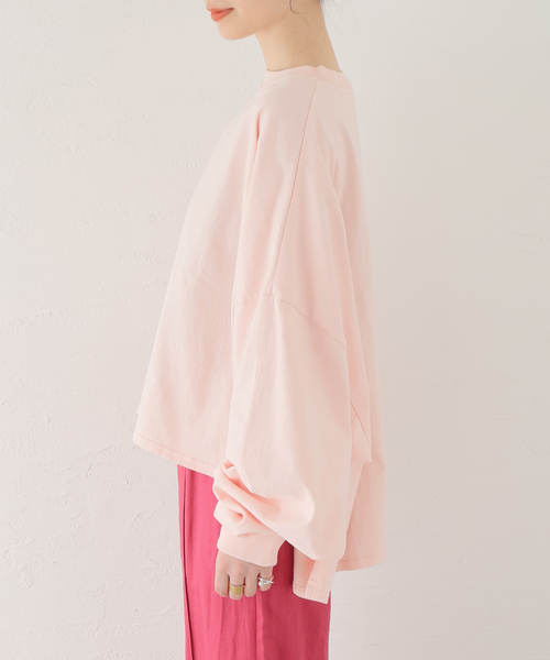 ALORE（アローレ）の「別注【ALORE/アローレ】ボタニカルダイロングTシャツ（Tシャツ/カットソー・レディース・サックスブルー/ホワイト系その他/ブラック系その他/ピンク系その他・FREE）」の21枚目の写真