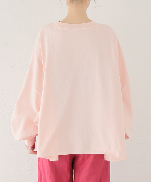 ALORE（アローレ）の「別注【ALORE/アローレ】ボタニカルダイロングTシャツ（Tシャツ/カットソー・レディース・サックスブルー/ホワイト系その他/ブラック系その他/ピンク系その他・FREE）」の22枚目の写真