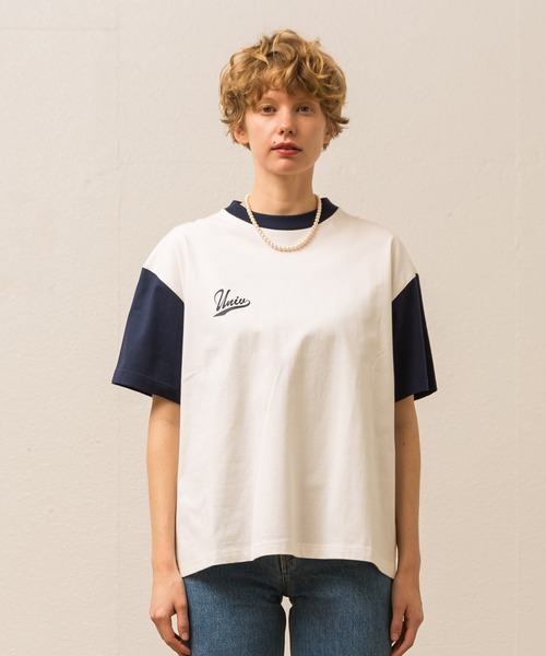 ALLUMER（アリュメール）の「プリントリンガーTシャツ(AUTHENTIC CLUB)（Tシャツ/カットソー・レディース・カーキ/ホワイト×ネイビー・1）」の19枚目の写真