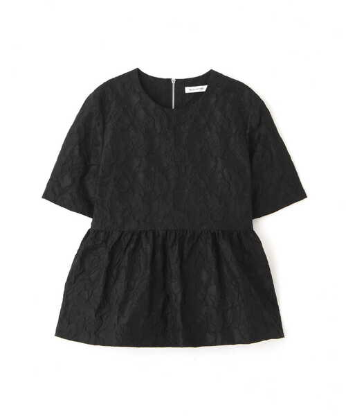 NATURAL BEAUTY BASIC（ナチュラルビューティーベーシック）の「◇ジャガードペプラムブラウス（シャツ/ブラウス・レディース・ベージュ系その他/ブラック系その他・SMALL/MEDIUM）」の3枚目の写真