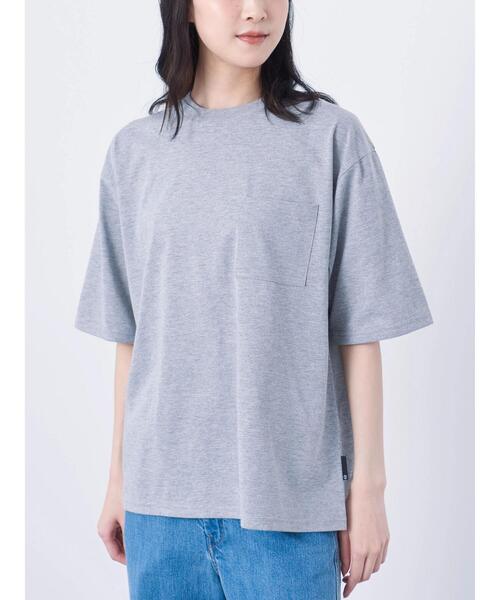 CRAFT STANDARD BOUTIQUE(クラフトスタンダードブティック)の「【汗染み防止】PKT-TEE(Tシャツ/カットソー・レディース・ブラック/カーキ/オフホワイト/杢グレー・M/L/XL)」の6枚目の写真