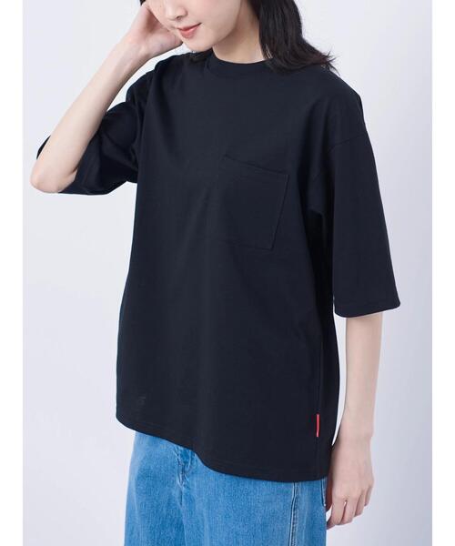 CRAFT STANDARD BOUTIQUE(クラフトスタンダードブティック)の「【汗染み防止】PKT-TEE(Tシャツ/カットソー・レディース・ブラック/カーキ/オフホワイト/杢グレー・M/L/XL)」の7枚目の写真