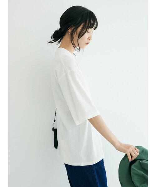 CRAFT STANDARD BOUTIQUE(クラフトスタンダードブティック)の「【汗染み防止】PKT-TEE(Tシャツ/カットソー・レディース・ブラック/カーキ/オフホワイト/杢グレー・M/L/XL)」の10枚目の写真